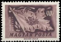 (1948-006) Марка Венгрия "Флаг Венгрии (Лиловая)"    100-летие революции II Θ