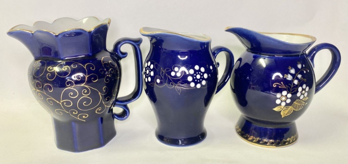 Молочник соусник Кобальт позолота 3 шт 