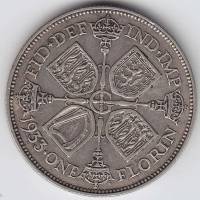 (1933) Монета Великобритания 1933 год 1 флорин "Георг V"  Серебро Ag 500  XF