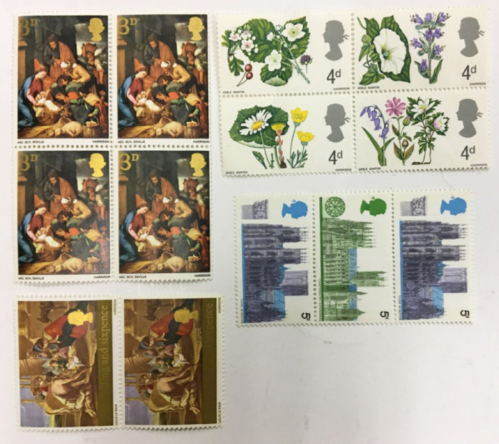 (--) Сцепки марок Англия &quot;4 шт.&quot;  Негашеные  , III O