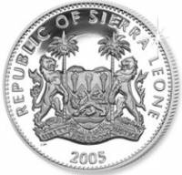 (№2005) Монета Сьерра-Леоне 2005 год 10 Dollars (Гиппопотам)