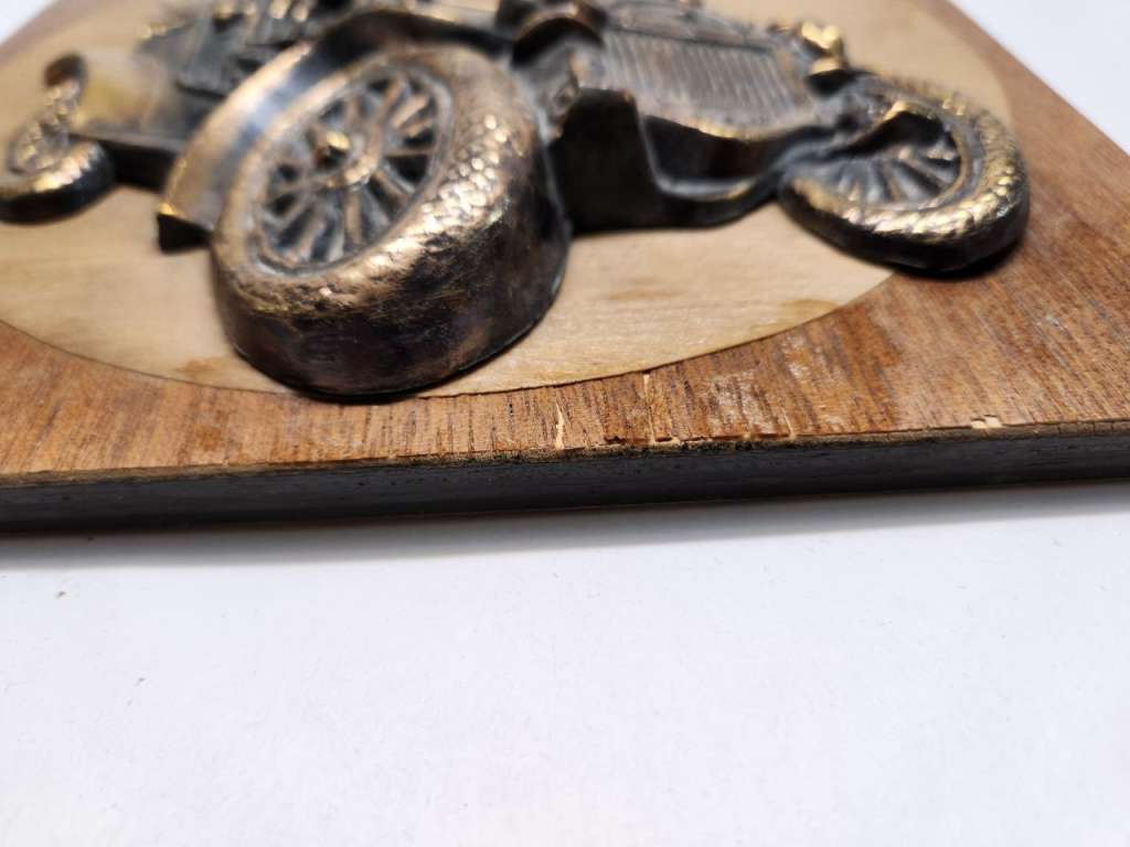 Барельеф плакетка панно картина ретро автомобиль Фаэтон Калуга СССР ВНИИМЭ 20 х 20 см