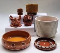 Кашпо блюдо вазочка подсвечник керамика 7 предметов