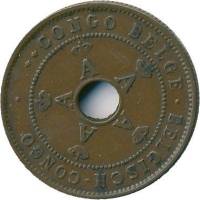 1919 Монета Бельгийское Конго 1919 год 2 сантима  Медь  XF