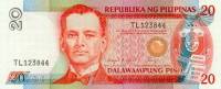 (,) Банкнота Филиппины 1986 год 20 песо "Мануэль Кесон"   UNC