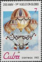 (1983-015) Марка Куба "Шар Эжена Годара, 1850 г."    200 лет Воздухоплаванию III Θ