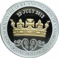 (№2013) Монета Новая Зеландия 2013 год 1 Dollar (Рождение принца Джорджа)