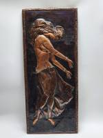 Панно Танцующая девушка металл чеканка СССР 63 х 27 см