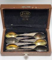 Чайные ложки мельхиор СССР 6 штук в коробке
