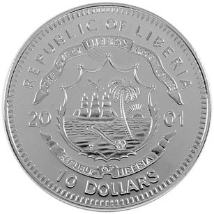 (2001) Монета Либерия 2001 год 10 долларов &quot;Берлинская стена&quot;  Медь-Никель  UNC