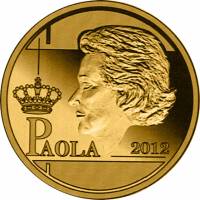 (07) Монета Бельгия 2012 год 12,5 евро "Королева Паола"  Золото Au 999  PROOF