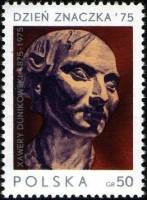 (1975-059) Марка Польша "Дуниковский (автопортрет)"    День почтовой марки. 100 лет со дня рождения 