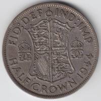 () Монета Великобритания 1944 год 1/2 кроны "Георг VI"  Серебро Ag 500  UNC