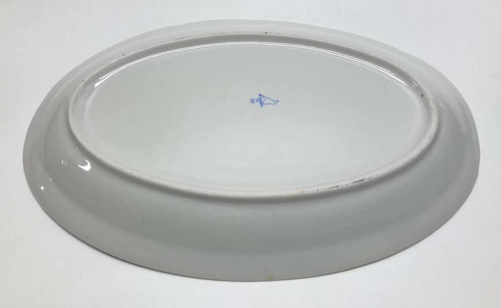 Блюдо овальное, рисунок цветы, Дулёво