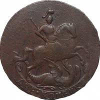 (1758, гурт надпись Москва) Монета Россия 1758 год 2 копейки  Номинал под гербом  VF
