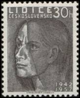 (1957-033) Марка Чехословакия "Лидице"    15-летие уничтожения Лидице III Θ
