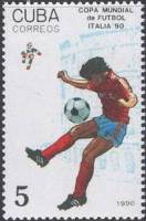 (1990-004) Марка Куба "Футболист 1"    ЧМ по футболу 1990 Италия III Θ