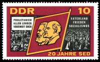 (1966-022) Марка Германия (ГДР) "Маркс и Ленин"    20 Лет SED II Θ