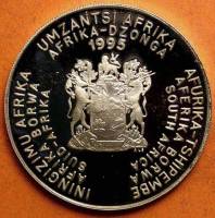 () Монета ЮАР (Южная Африка) 1995 год 2  ""   Биметалл (Серебро - Ниобиум)  UNC