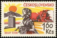 (1965-035) Марка Чехословакия "Сельское хозяйство"    20-летие Освобождения Чехословакии III O