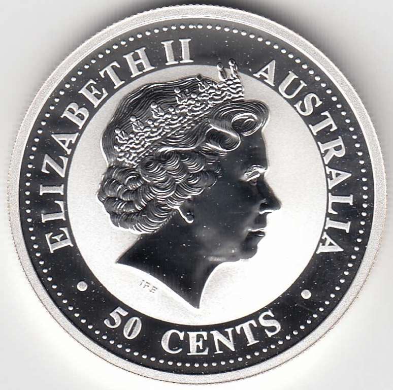 (2004) Монета Австралия 2004 год 50 центов &quot;Год Обезьяны &quot;  Серебро Ag 999  UNC