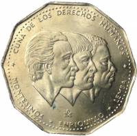 () Монета Доминикана 1983 год 1 песо ""  Биметалл (Серебро - Ниобиум)  AU