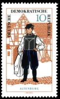 (1966-064) Марка Германия (ГДР) "Мужской костюм, Альтенбург"    Национальные костюмы II Θ