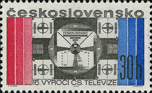 (1968-019) Марка Чехословакия &quot;Телевидение&quot; ,  III O