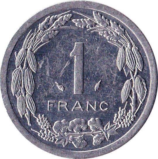 (№1974km8) Монета Центральная Африка 1974 год 1 CFA Franc