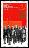 (1975-047) Марка Германия (ГДР) "Рабочие"    DGB 30 лет III O