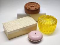 Шкатулки 4 шт карболит пластик металл СССР круглые и прямоугольная от фена Фигаро