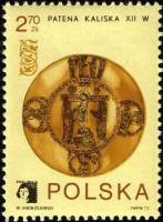(1973-029) Марка Польша "Калиш патен (12 век)"    Международная выставка марок POLSKA ' 73, Познань 