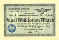 (№1923P-S1282) Банкнота Германия 1923 год "2,000,000 Mark"