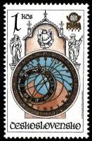 (1978-032) Марка Чехословакия "Астрономические часы" ,  III Θ
