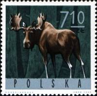 (1965-082) Марка Польша "Лось"   Животные II Θ