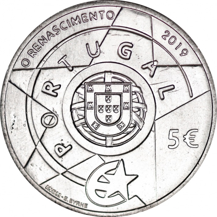 (2019) Монета Португалия 2019 год 5 евро &quot;Ренессанс&quot;  Медно-никель  UNC