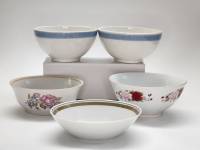 Пиалы салатники 5 штук разных фарфор