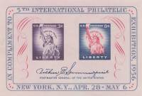 (№1956-10) Блок марок США 1956 год "5-й IntlPhilatelic выставки блок", Гашеный