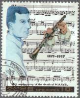 (1987-010) Марка Северная Корея "Морис Равель"   Музыканты и композиторы III Θ