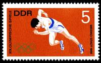 (1968-072) Марка Германия (ГДР) "Бег"    Летние ОИ 1968, Мехико II Θ