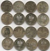 173 175 177 179 180 183 184 186 8 монет по 2 злотых Набор монет Польша 2009 год   UNC