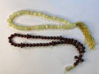 Четки Субха из натурального камня и четки из пластика 2 шт  (состояние на фото)