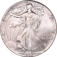 (2010w) Монета США 2010 год 1 доллар "Шагающая Свобода"  Серебро Ag 999  PROOF