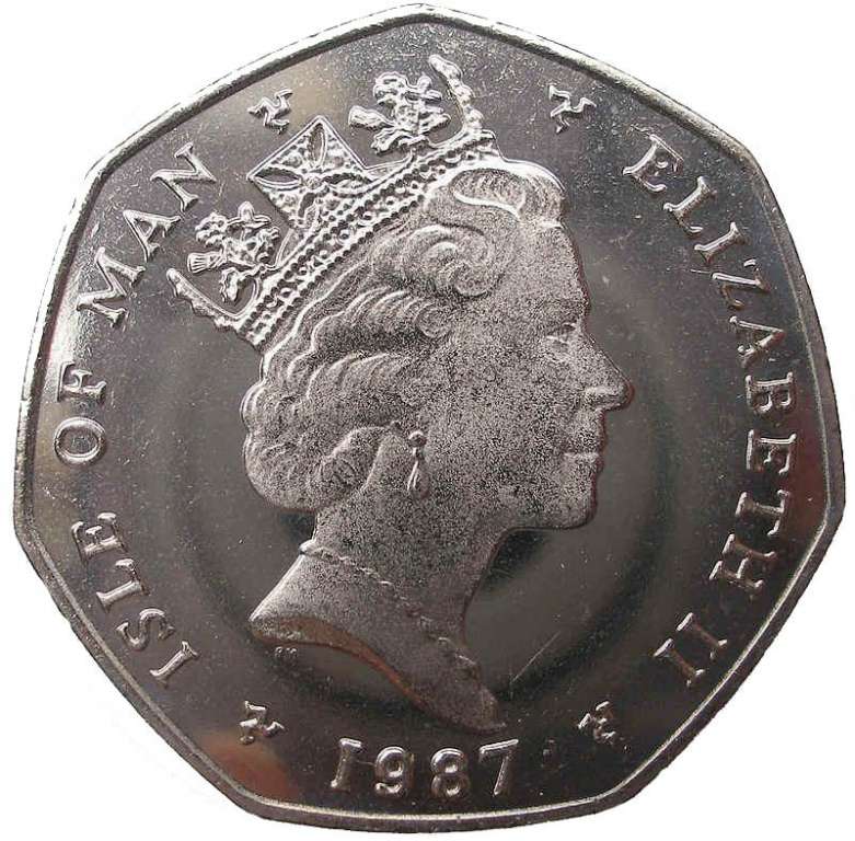 () Монета Остров Мэн 1985 год 50 пенсов &quot;&quot;  Медь-Никель  UNC
