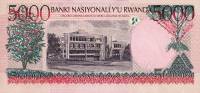(,) Банкнота Руанда 1998 год 5 000 франков "Здание Национального банка"   UNC