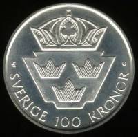 () Монета Швеция 1985 год 100  ""   Биметалл (Серебро - Ниобиум)  UNC