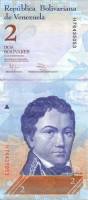 (2012) Банкнота Венесуэла 2012 год 2 боливара "Франсиско Миранда"   UNC
