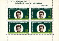 (№1964-3) Блок марок Камерун 1964 год "Память Президента Кеннеди", Гашеный