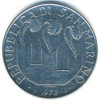 () Монета Сан-Марино 1972 год 100  ""   Никель  UNC