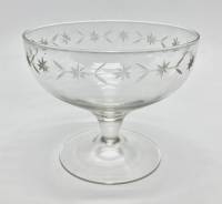 Конфетница на ножке ваза, стекло, алмазная грань, СССР